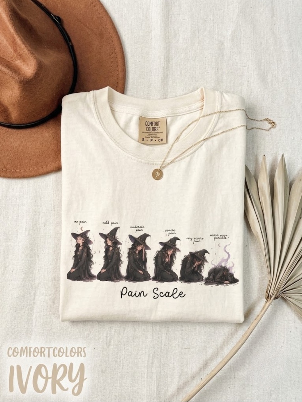 Comfort Colors Ivory 'Pain Scale' Graphic Tee